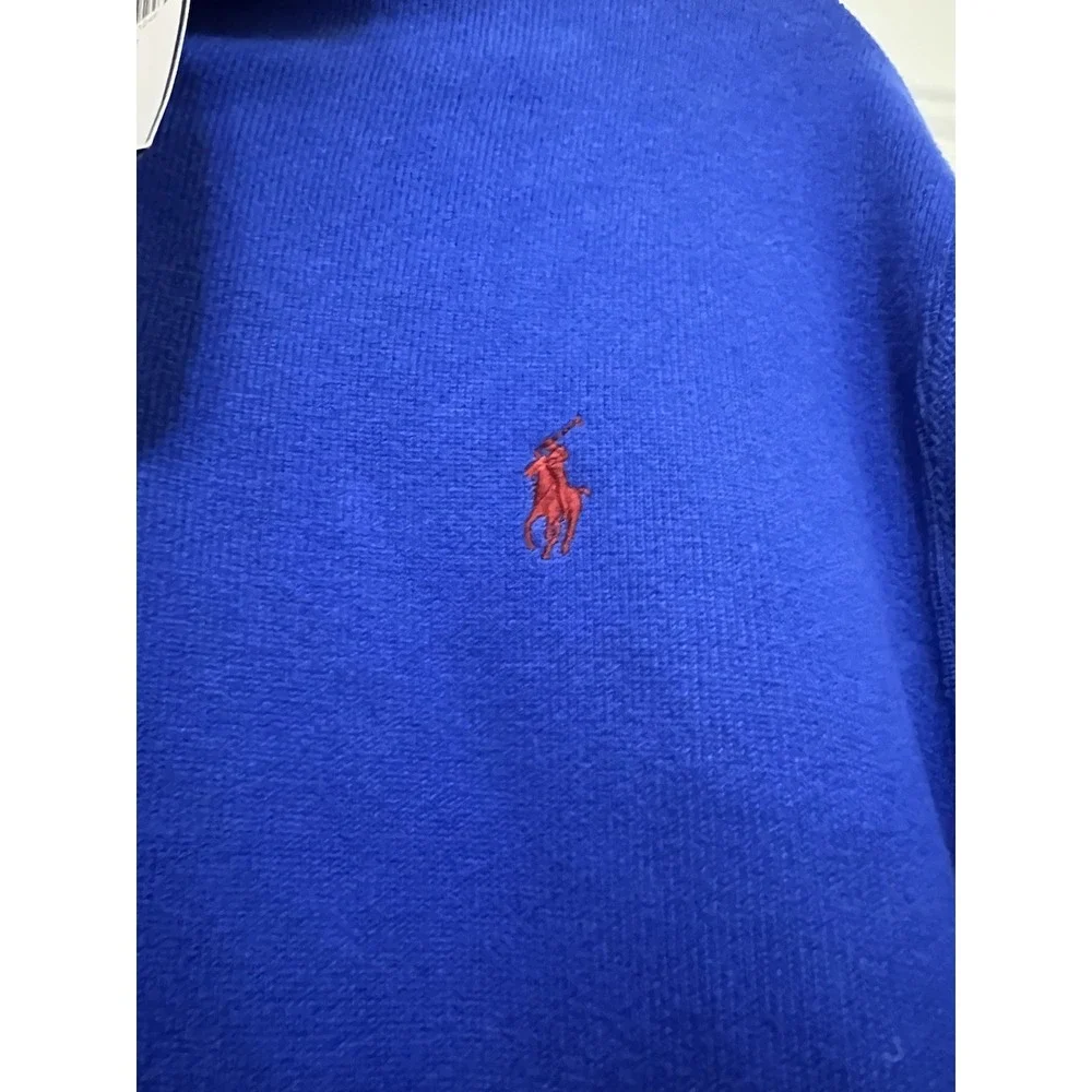 Polo‎ Ralph Lauren Men's Estate Sapphire Blue Quarter Zip Pullover Large Preppy
